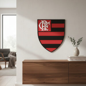 Quadro - Escudo do Flamengo de MDF 3D Em Relevo