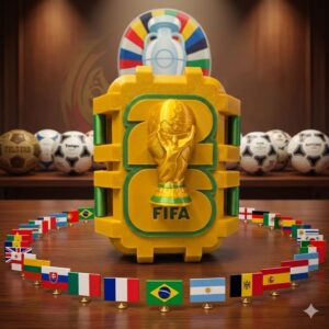 Porta Figurinhas Exclusivo Copa do Mundo - Edição Premium 3D - Amarela