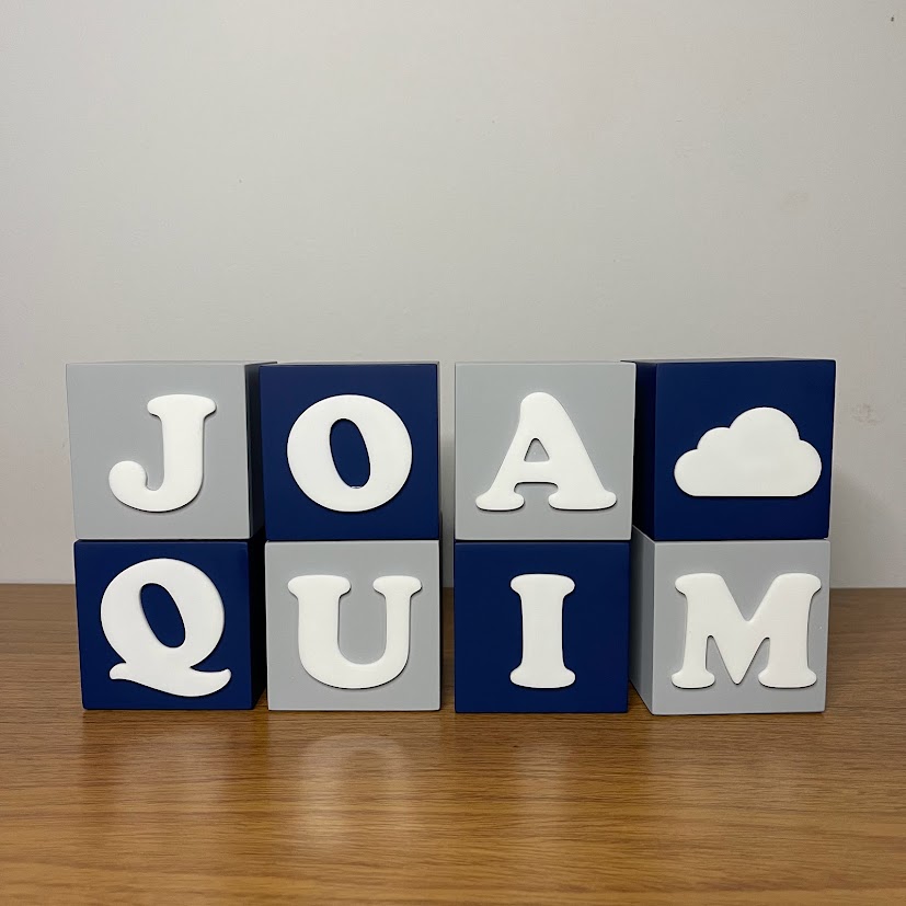Cubos De MDF Decorativos Nome Do Bebê Letras E Desenhos 6cm - Imagem 5