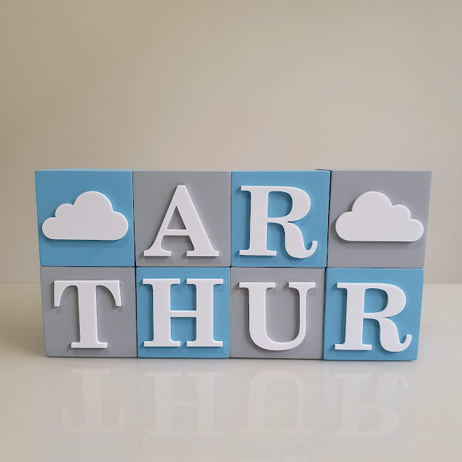 Cubos De MDF Decorativos Nome Do Bebê Letras E Desenhos 6cm - Imagem 8
