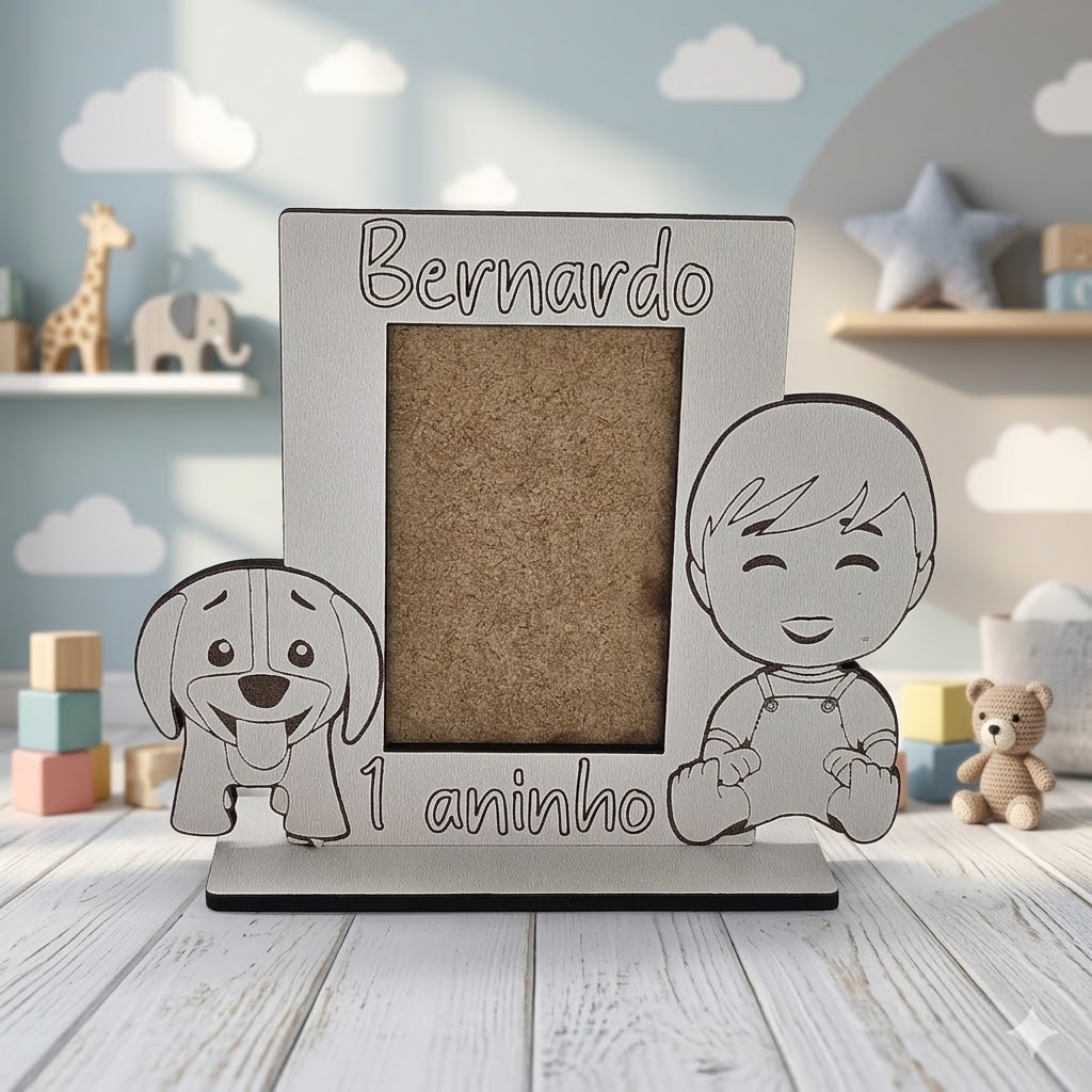 Mini Porta Retrato Bento e o Totó – Personalizado – Foto 7,5x5cm